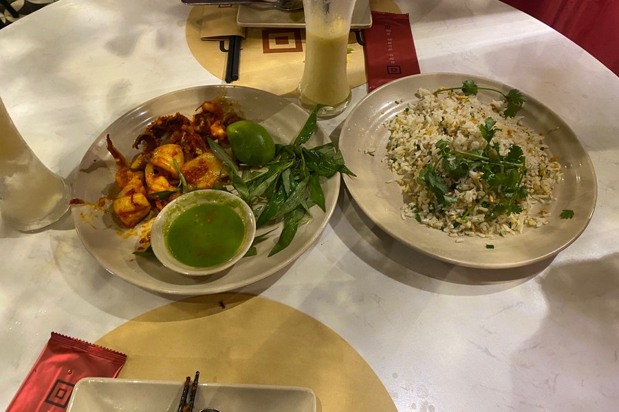 Rice and seafood dishes at Nhà Hàng Ngon Ho Chi Minh City